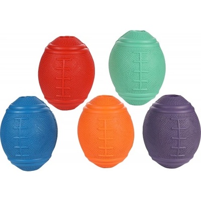 Flamingo Toy Rula American football Multiple colours - гумена играчка за кучета - ръгби топка, с отвор за лакомства 10 х 8 см - 1 брой, Белгия - 501759