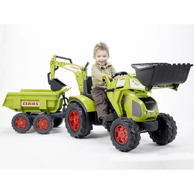 FALK Šlapací traktor 1010 Claas Axos s nakladačem rypadlem – Sleviste.cz
