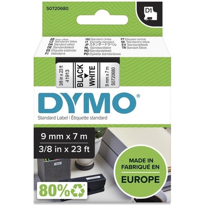 DYMO páska D1 9mm x 7m, černá na bílé, 41913, S0720680