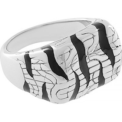 MPM Dámský ocelový nerezový prsten 5396 stříbrnočerné barvy