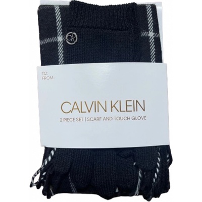 Calvin Klein dámská zimní sada šála a rukavice A0KZ4569 černá