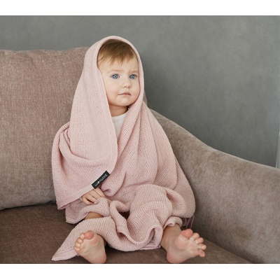 Lullalove Lehká dečka z vlny Merino Premium Pudrová Růž