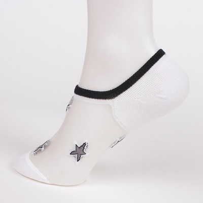 Дамски терлици в бяло с тюл и звезди