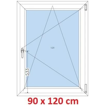 Soft Plastové okno 1200 x 900 mm otevíravé a sklopné Zlatý dub