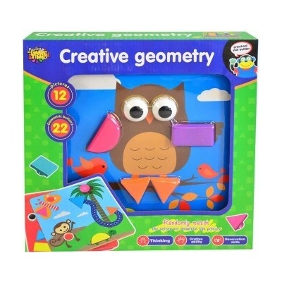 12351 - Mozaika geometrické tvary 22 dílků, 12 karet, 25 x 25 cm