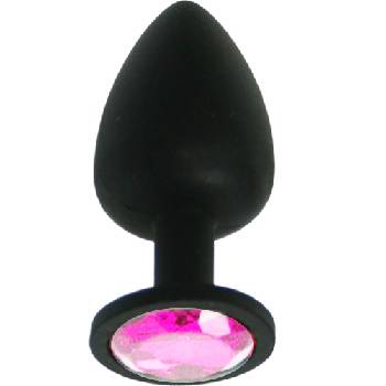 X Fun Силиконов Butt Plug с бижутерия "X FUN BLACKED ROSE PINK" 8 см. Размер - M