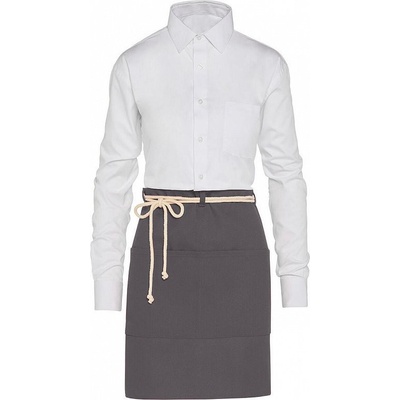 SG Accessories BISTRO Ex JASSZ Bistro Krátká keprová zástěra Corsica se šňůrkou a kapsou Šedá