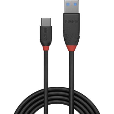 Кабел Lindy 36916, USB Type A(м) към USB Type C(м), 1m, черен (36916)