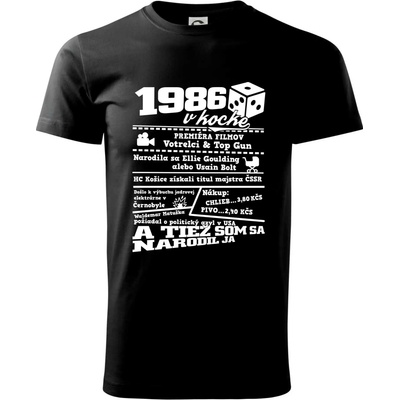 1986 v kocke tričko čierna