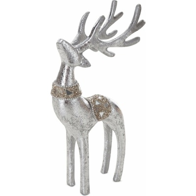 EUROFIRANY VIANOČNÁ SOŠKA DEER 23CM STRIEBORNÁ
