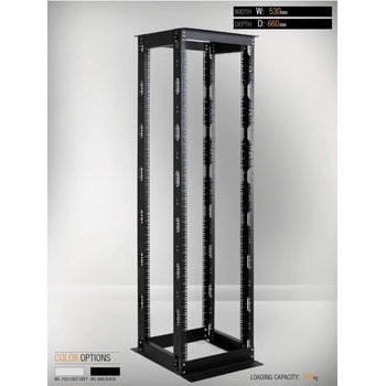 Image 1 of Mirsan Комуникационен шкаф MIRSAN MR. OPR26UDF66.01, OPEN RACK DOUBLE FRAME, 535 x 660 x 1200 мм, D=660 мм / 26U, отворен, черен (MR.OPR26UDF66.01)