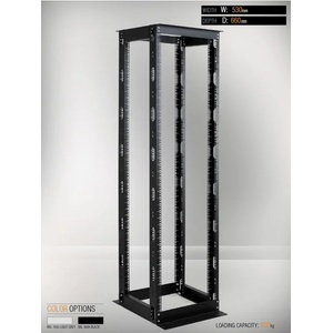Mirsan Комуникационен шкаф MIRSAN MR. OPR26UDF66.01, OPEN RACK DOUBLE FRAME, 535 x 660 x 1200 мм, D=660 мм / 26U, отворен, черен (MR.OPR26UDF66.01)