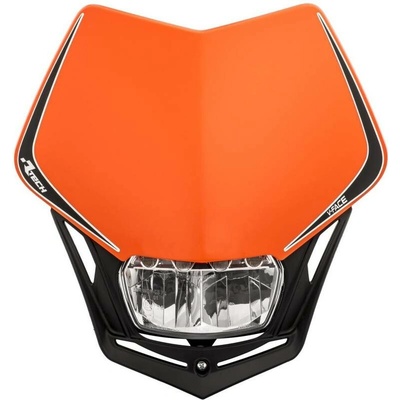 UNI přední maska včetně světla V-Face FULL LED, RTECH (oranžová/černá)