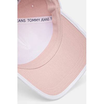 Tommy Jeans Памучна шапка с козирка Tommy Jeans в розово с апликация AW0AW17315 (AW0AW17315)