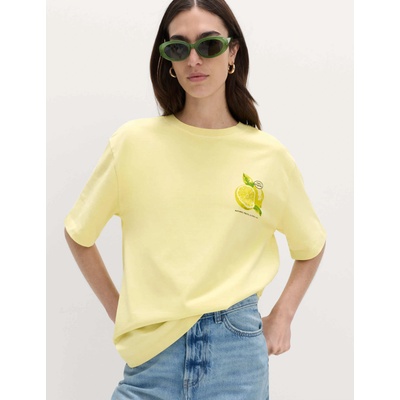 Marks & Spencer Oversized тениска с графика от чист памук Marks & Spencer жълта Marks & Spencer | Zhalt | ЖЕНИ | 16