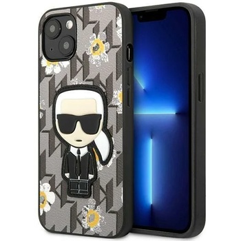 KARL LAGERFELD Кейс Karl Lagerfeld KLHCP13SPMNFIK1 за iPhone 13 mini 5.4"", сив / сив, Flower Ikonik Karl (KXG0057203)