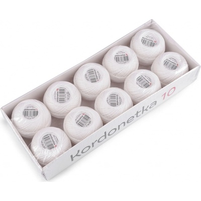 Prima-obchod Příze Kordonetka 20 g, barva 8002/10 bílá