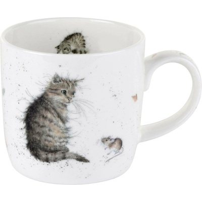 Wrendale porcelánový hrnek Cat&Mouse s kočkou a myškou 310 ml