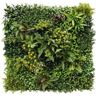 WALL GREEN fern and yellow flowers, dielec 100 x 100 cm