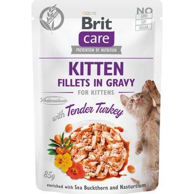 BRIT Care cat kitten fillets with turkey vrecko pre mačiatka 85 g