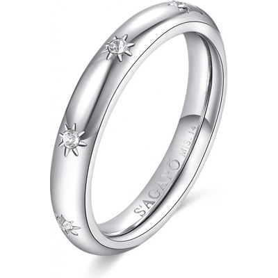 S'Agapõ Dámský ocelový prsten s krystaly For Love SFV39