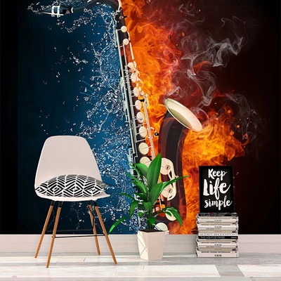 Sablio Tapeta Ohnivý saxofón, rozmery 125x75 cm