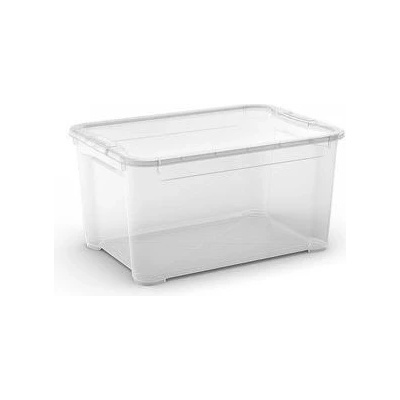 Manutan Plastový úložný box s vekom priehľadný 47 l