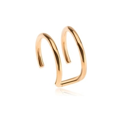 Šperky eshop falešný piercing do ucha z oceli dvojitý kroužek zlaté barvy SP03.21