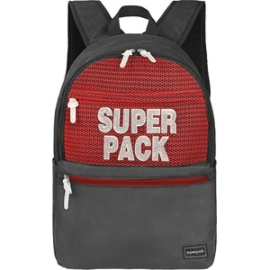 S-Cool Ученическа раница s-cool олекотена superpack, сиво-червена