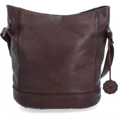 Noelia Bolger dámska kožená crossbody kabelka s dizajnovým prešívaním- 2089 tmavo hnedá