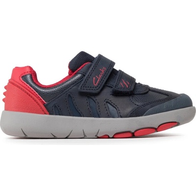 Clarks Сникърси Clarks Rex Play K 261619306 Navy/Red Leather (Rex Play K 261619306)