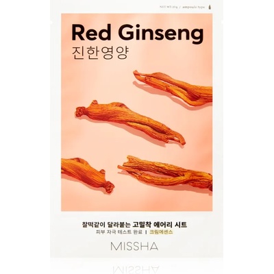 Missha Airy Fit Red Ginseng платнена маска с хидратиращ и ревитализиращ ефект 19 гр