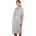 Сива макси нощница за кърмачки с мече и розов кант