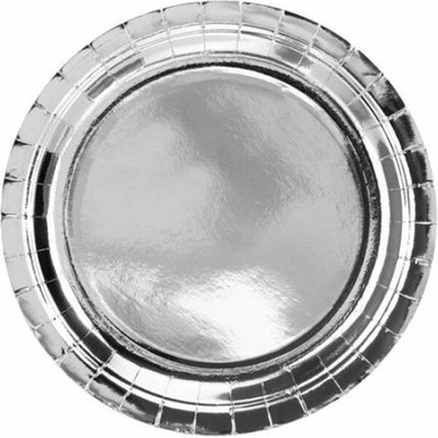Růžička Taniere papierové metalické strieborné 23 cm
