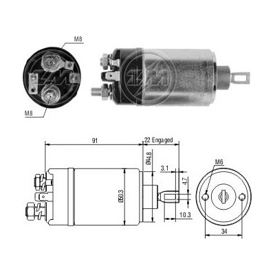 Spínač startéru 0001108021 Bosch 0331302056