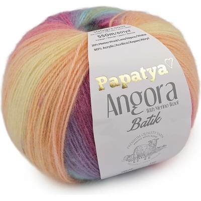 Pletací příze Papatya Angora Batik 100 g Varianta: 2 (11) multikolor světlá, Balení: 1 ks 61564/159823/285673