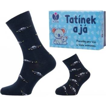 TATÍNEK A JÁ kojenecké a dospělé ponožky NOVIA v dárkové krabičce auta 1 krabička