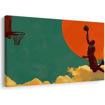 Obraz basketbalový skok pod slnkom
