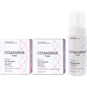 Collagena Pure Комплект - Дневен крем, Нощен крем и Измивна пяна, 2 х 50 + 150 ml