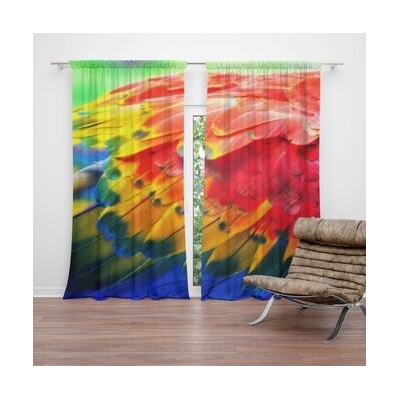Sablio Závěsy Barevné peří 2: 2 ks - 140x250 cm - Sablio