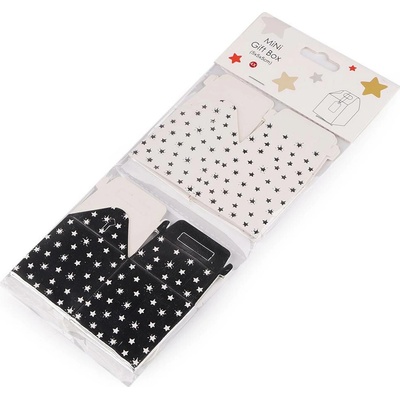 Dárková mini krabička s visačkou, střední, 3 stříbrná