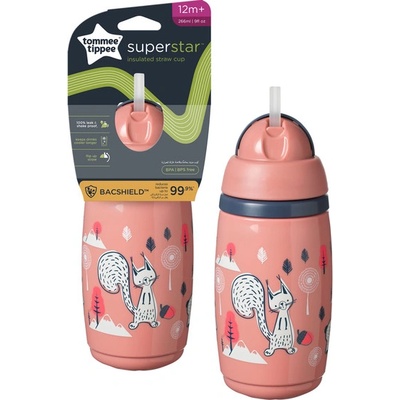 Tommee Tippee netečúci termohrnček Superstar so slamkou 266ml Pink