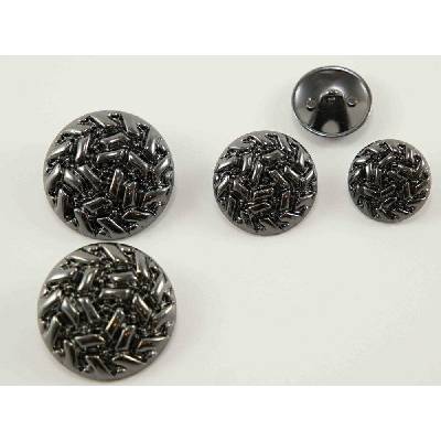 Luxusný kovový gombík - hrubá výzdoba - lesklý - tmavé striebro - priemer 2,8 cm