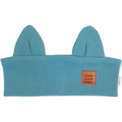 Baby Nellys Čelenka Cat s oušky pro děti Hand Made mořská