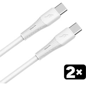 AVAX CB4303 2x 60W USB-C бързо зарядно устройство, силиконов кабел, 1, 5 м, бял AVAX_CB4303 (AVAX_CB4303)