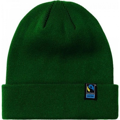 Dvojitá ohrnovací Fairtrade čepice Neutral Zelená lahvová