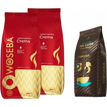 Image 1 of WOSEBA Crema кафе на зърна 2 кг + подарък Crema Classico кафе на зърна