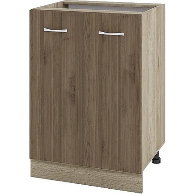 ИРИМ Долен шкаф за вграждане на мивка с две врати и рафт Сити АРО-22 дъб сонома арвен / орех адмирал 60 см