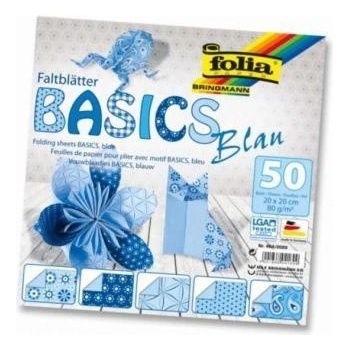 Folia 464/1010 Origami papír Basics 80 g/m2 10 x 10 cm 50 archů modrý