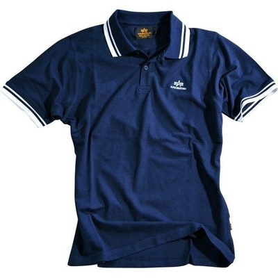 Alpha Industries tričko Twin Stripe Polo II navy